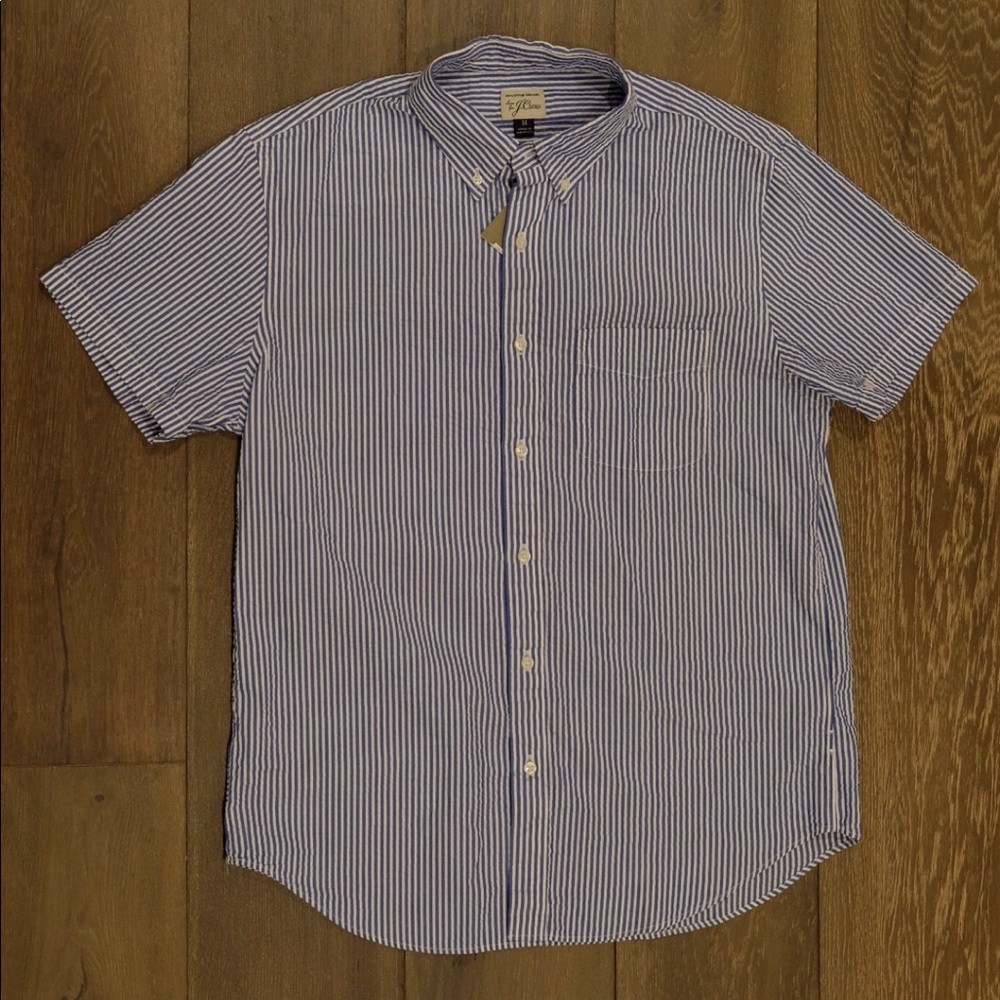 (NWT) JCrew Short-sleeve seersucker shirt